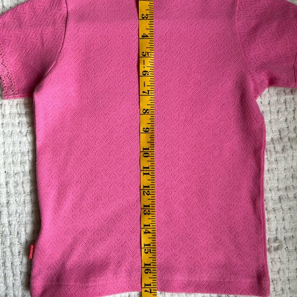 Oilily NWT pink pointelle short sleeved shirt with bunny detail size 98 (3-4) - Picture 6 of 11